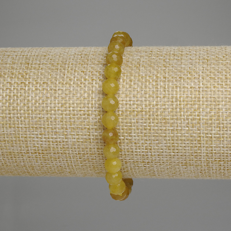 Brățară din cuarț galben, bilă facetată de 6 mm, lungime 18 cm +