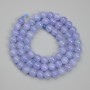 Mărgele din acvamarin, formă sferică netedă, diametrul 6,5 mm, lungime de 38 cm, pe fir