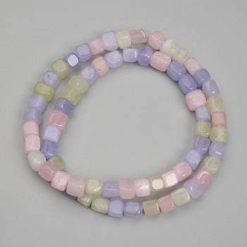 Mărgele Morganit cub, diametru 5 mm, lungime 38 cm, pe fir