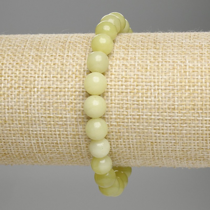 Brățară cu citrin (artificial) mărgele netede, diametrul de 7,5 mm, lungime 18 cm, pe elastic