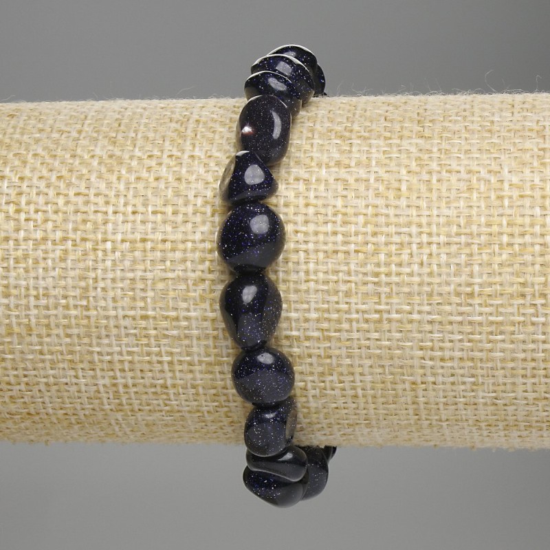 Brățară cu aventurin „Noaptea Cairo”, mărgele fațetate, diametrul 9–12×8–10 mm, lungime 18 cm, pe elastic