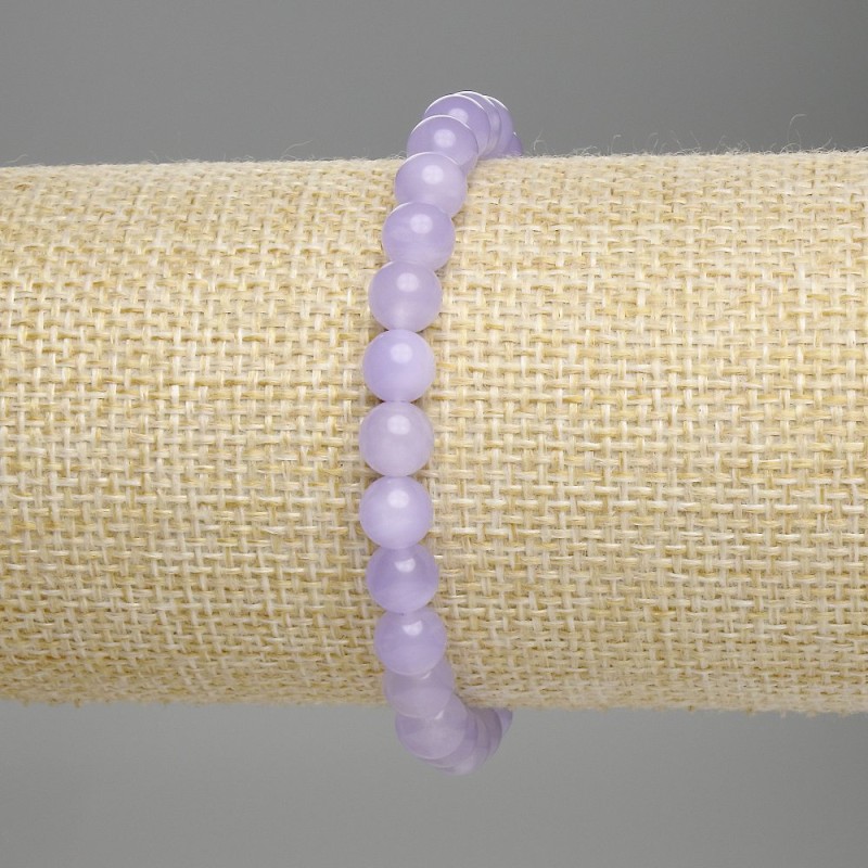 Brățară din ametist lavandă, mărgele netede, diametrul 6 mm, lungime 18 cm, elastică