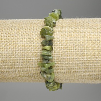 Браслет Жадеїт крихта, діаметр 5-12х2-5мм+-, довжина 18см +- стрейч