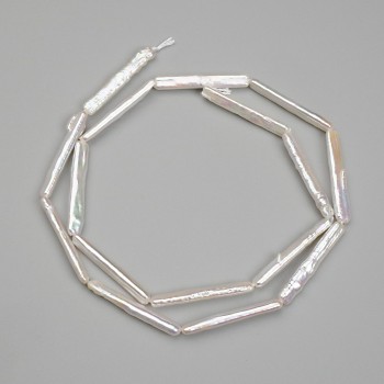 Mărgele baroce cu nuanță de benzină 25×4 mm, lungime aproximativă de 39 cm