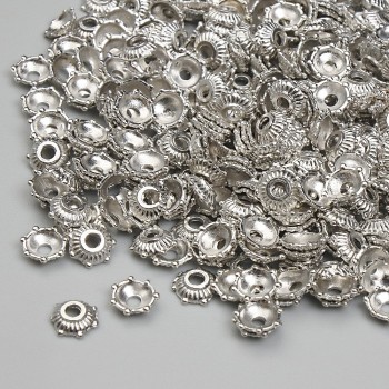 Capace pentru mărgele, diametrul aproximativ 5 mm, gaura de 1,8 mm, culoare argintie a metalului, ambalaj 20 g (~295 buc.)