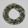 Mărgele din turmalină verde, cuburi tăiate 4x4 mm, lungime 39 cm, pe șnur