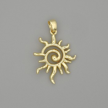 Кулон підвіска Сонце золотистий метал, діаметр 27х18мм+