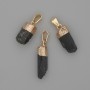 Pandantiv din turmalin Sherl, piatră brută, metal auriu, 21-25 x 7,5 x 10 mm ± dimensiuni asortate