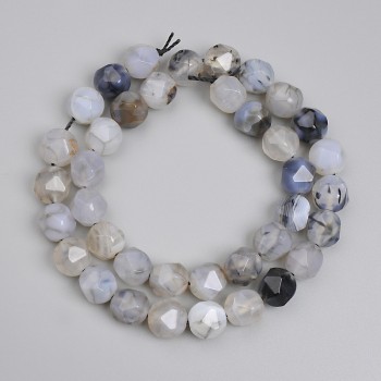 Mărgele din agat vene dragonului, fațetate, diametrul 10x8 mm, lungime 36 cm pe șnur