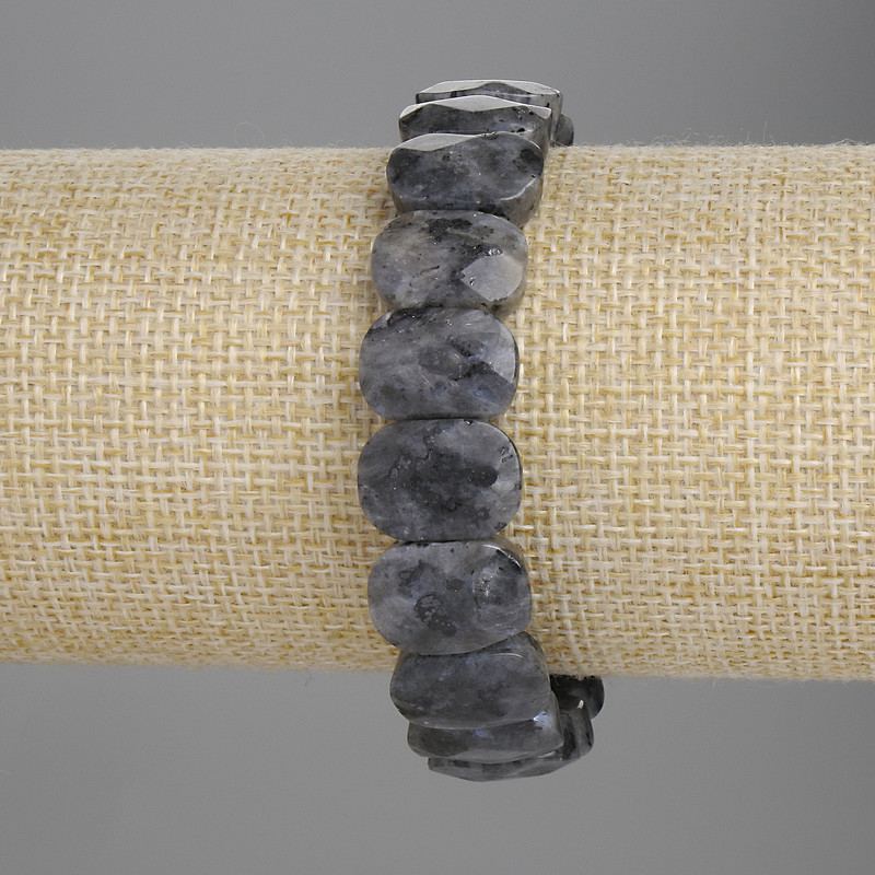 Brățară din labradorit, zale fațetate 14×10 mm, lungime 18 cm, elastic