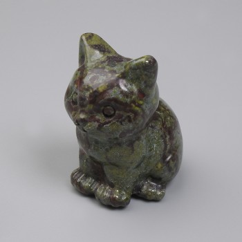 Statuetă decorativă «Pisică» din jasp sânge de dragon 40×30×23 mm+