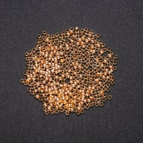 Crimpuri de fixare, diametru 2,5 mm, culoare aur galben, 200 g