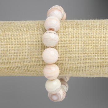 Brățară din agat, bile netede, diametru aproximativ 14 mm, lungime aproximativă 18 cm, elastic