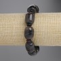 Brățară din agat, formă barilă, diametru 18x14 mm, rondelle 6x3 mm, lungime 18 cm, pe elastic