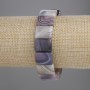 Brățară din agat Botswana, verigi dreptunghiulare, dimensiune 16x12 mm ±, lungime 18 cm ±, extensibil