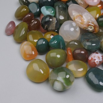 Piatră naturală agat multicolor, cioburi cu fațete, fără gaură, 11-24×9-12 mm +/- (pentru 100 g +/-)