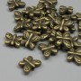 Inserție mărgea metalică în formă de fluture, culoare bronz, diametru 10×7 mm, 5×1,5 mm, gaură 1,2 mm, ambalaj 20 g ~26 buc +