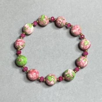 Brățară cu varizit (artificial) mărgele 10 mm, hematit mărgele 2 mm, cristal cehesc rondelle 4×3 mm, lungime 18 cm, elastic