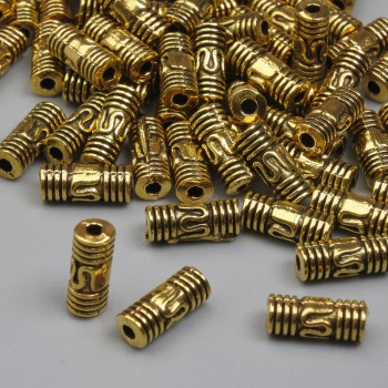 Inserție pentru mărgele, culoare aurie, diametrul 8×3,5 mm, gaură aproximativ 1,2 mm, ambalaj 20 g (~56 buc.)