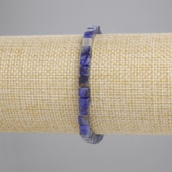 Brățară din sodalit cuburi 4,5×4,5 mm, lungime 18 cm, elastic