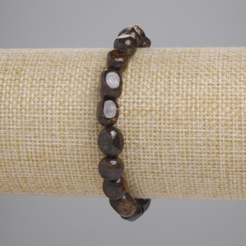Brățară din bronzit fațetată, diametrul 7-12×7-8 mm, lungime 18 cm ±, elastică