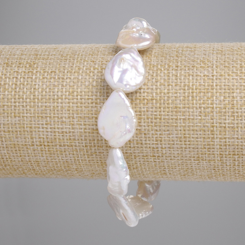 Brățară cu perle baroce, nuanță petrol, diametru 18,5–21×14,5 mm, lungime 18 cm +/- (elastic)