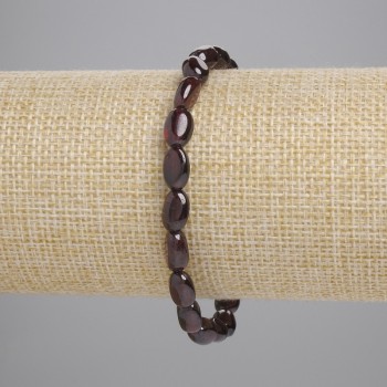 Brățară din granat facetat, diametru 9×6 mm, lungime 18 cm, elastică