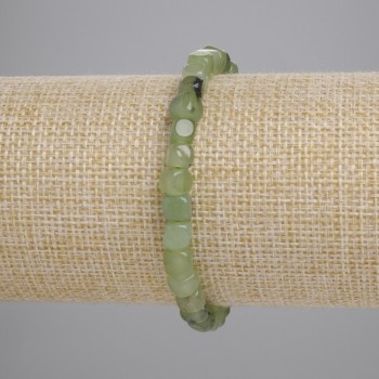 Brățară din prehnit cuburi, diametrul 5 mm, lungime 18 cm, bandă elastică