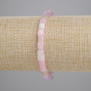 Brățară din morganit – cuburi, diametru 5 mm ±, lungime 18 cm ±, elastică