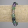 Brățară din fluororit natural, cu bile netede, diametrul 10 mm ±, lungime 18 cm ± (elastic)