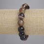 Brățară din agată, bile netede, diametru 12 mm, lungime 18 cm, elastic