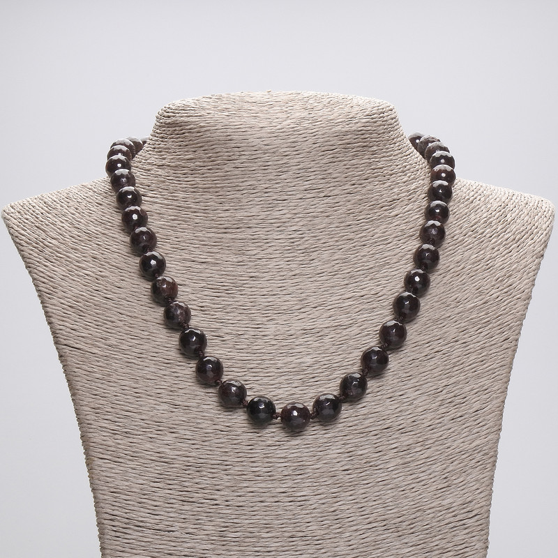 Colier din granat facetat, 9 mm, 45 cm