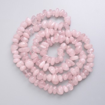 Mărgele din cuarț roz natural, tăiate cu fațete, pe fir, diametrul 9-12×5-7 mm, lungime 80 cm