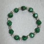 Brățară din malahit multifacetată, diametru 10×8 mm, mărgele de 5 mm ±, lungime 18 cm ±, pe bază elastică