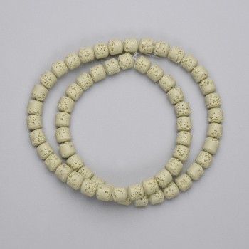 Mărgele din lavă vulcanică cilindrice, diametrul 6x6 mm ± pe șnur, lungime 38 cm ±