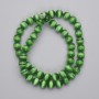 Mărgele verzi cu ochi de pisică din piatră sintetică, formă sferică netedă, diametrul aproximativ 8 mm, pe fir, lungime aproximativă 39 cm