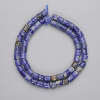 Mărgele de sodalit cilindrice, diametrul 6×6 mm, lungime de aproximativ 38 cm, pe fir