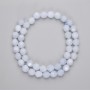 Mărgele de acvamarin cu fațete, diametrul 8x7 mm, lungime 36 cm +/- pe fir