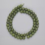 Mărgele din jadit, sferice, netede, diametrul 6,5 mm ±, lungime 39 cm ± pe șnur