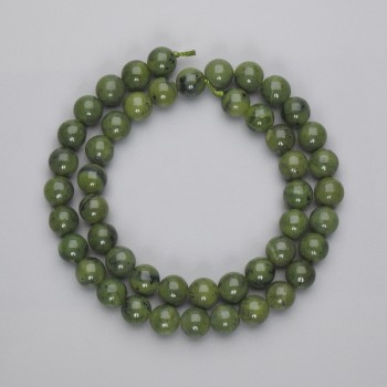 Mărgele din jadit, bilă netedă, diametrul de 8,5 mm, lungime 38 cm, pe șnur