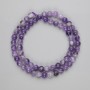 Mărgele din ametist, formă sferică netedă, diametrul 8 mm, lungime 38 cm, pe fir