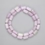 Mărgele kunzit, tăietură 10–11×6,5 mm, cu mărgele de 3 mm, lungime aproximativ 40 cm, pe șnur