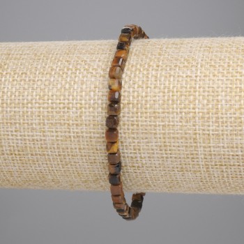 Браслет Тигрове Око гранований кубик, діаметр 4х4мм+-, довжина 18см+- стрейч