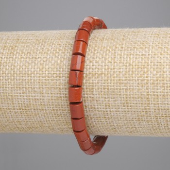 Brățară din jasper roșu, mărgele cilindrice, diametru 6x6 mm ±, lungime 18 cm+