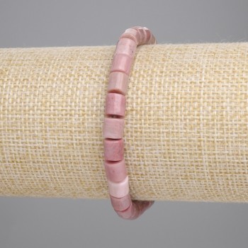 Браслет Родоніт циліндр, діаметр 6х6мм+- (стрейч), довжина 18см+