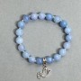 Браслет Аквамарин гладка кулька, діаметр 8, 5мм+- з металевими вставками, довжина 18см+- стрейч