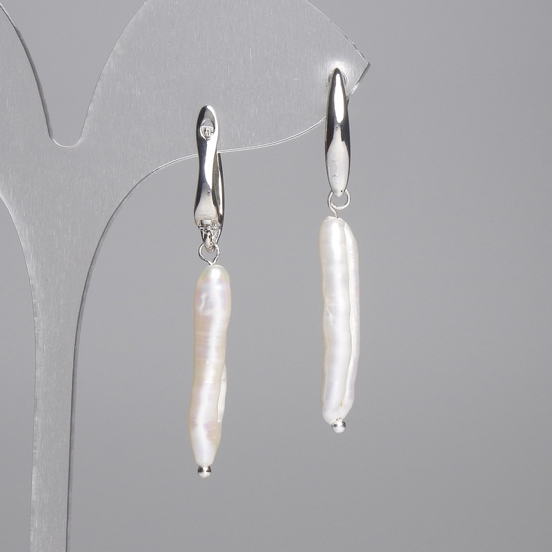 Cercei cu perle baroce 27×5 mm +-, lungime 45 mm +- (asortiment de dimensiuni)
