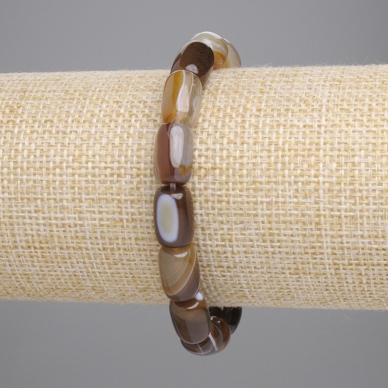 Brățară din agat baril 11x8 mm, lungime 18 cm, elastică