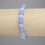 Brățară din acvamarin, mărgele sferice netede, diametrul 8 mm, lungime 18 cm, elastică