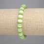 Brățară cu ochi de pisică verde salată, mărgele netede de 8 mm, lungime 18 cm ±, pe bandă elastică